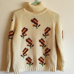 Vintage 60s flower sweater
